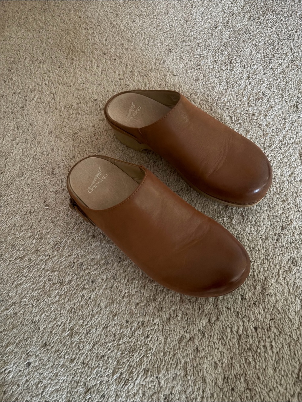 Dansko Brown Leather Slip-On Clogs